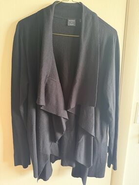 Cyrus Black Draped Open-Front Cardigan